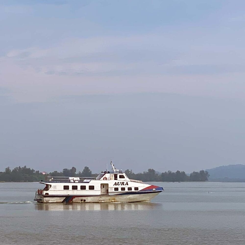 Ferry departing from Mersing Jetty to Tioman Island on a calm morning