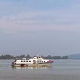 Ferry departing from Mersing Jetty to Tioman Island on a calm morning