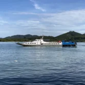 Public ferry from Lumut Jetty heading to Pangkor Island in Perak, Malaysia