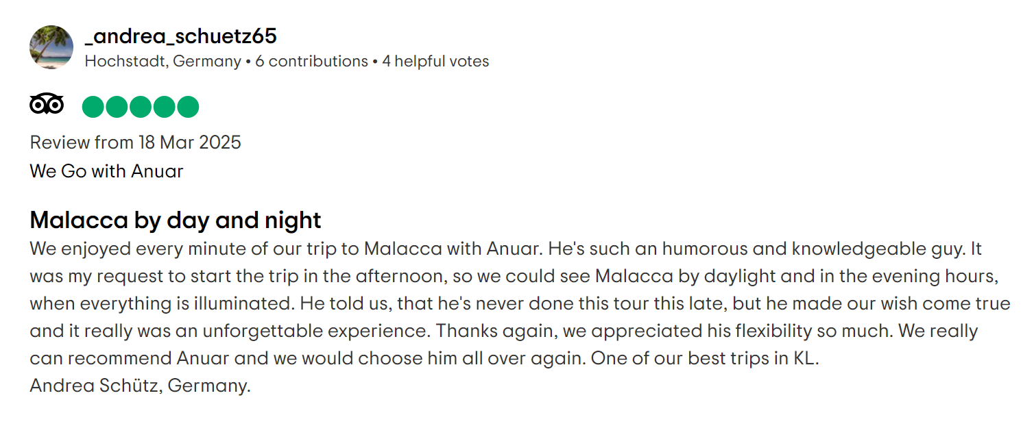 malacca day tour review