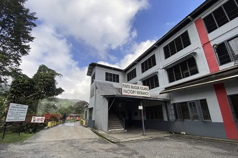 Entrance to the Sungei Palas factory for the BOH Tea Factory Tour in Cameron Highlands
