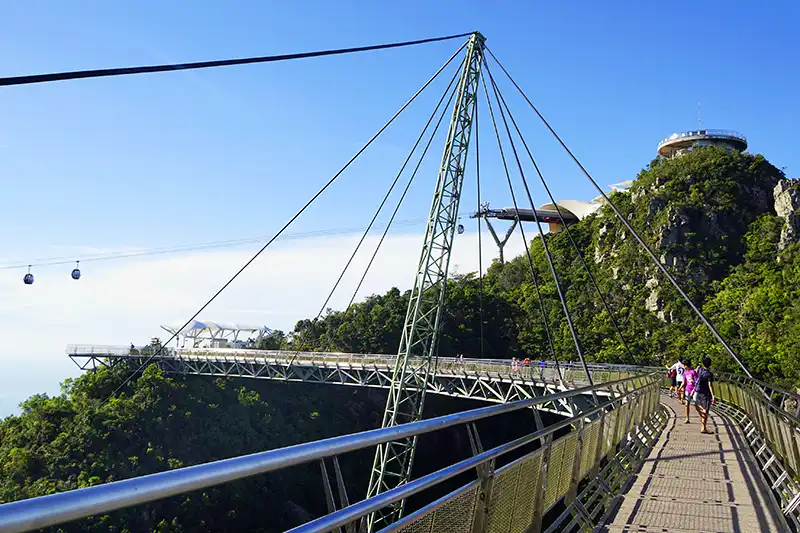 Langkawi Sky Bridge and cable car, a top tourist attraction in Peninsular Malaysia.