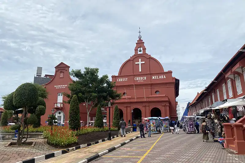 Christ Church in Malacca – popular UNESCO heritage stop on day trips from Kuala Lumpur