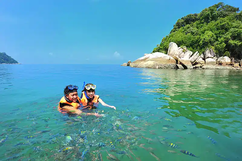 Snorkelling at Giam Island near Pangkor, a popular Malaysia travel destination