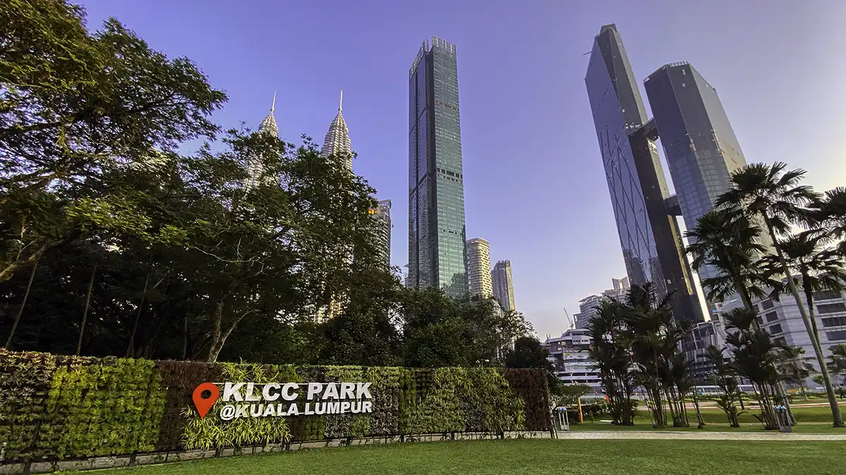KLCC Park with city skyline in Kuala Lumpur