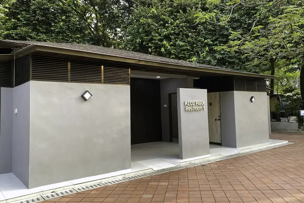 Public restroom facilities at KLCC Park in Kuala Lumpur