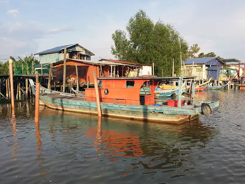 Fishing boats at Pasir Penambang Fishing Village in Kuala Selangor