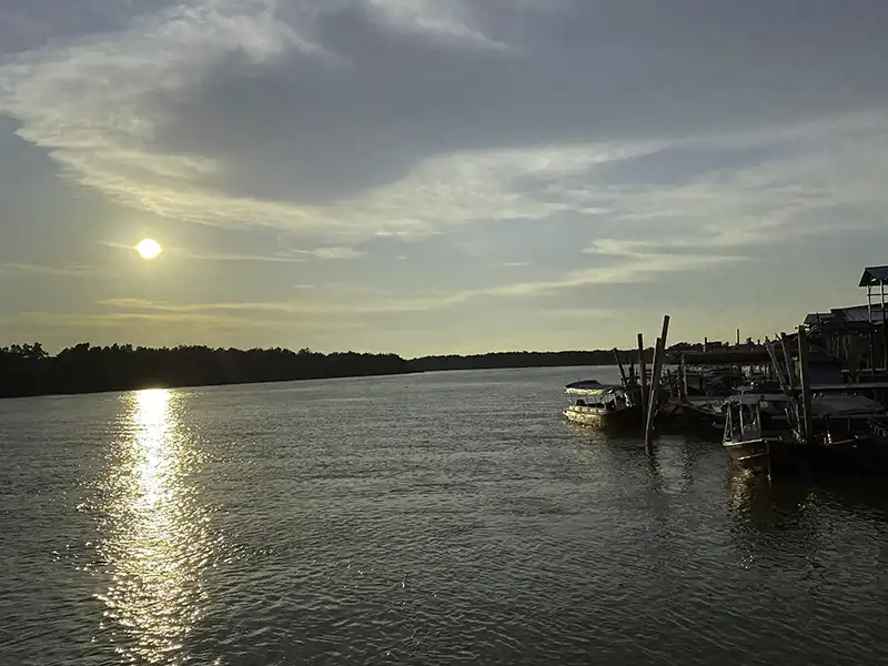 Sunset view along the Selangor River in Kuala Selangor
