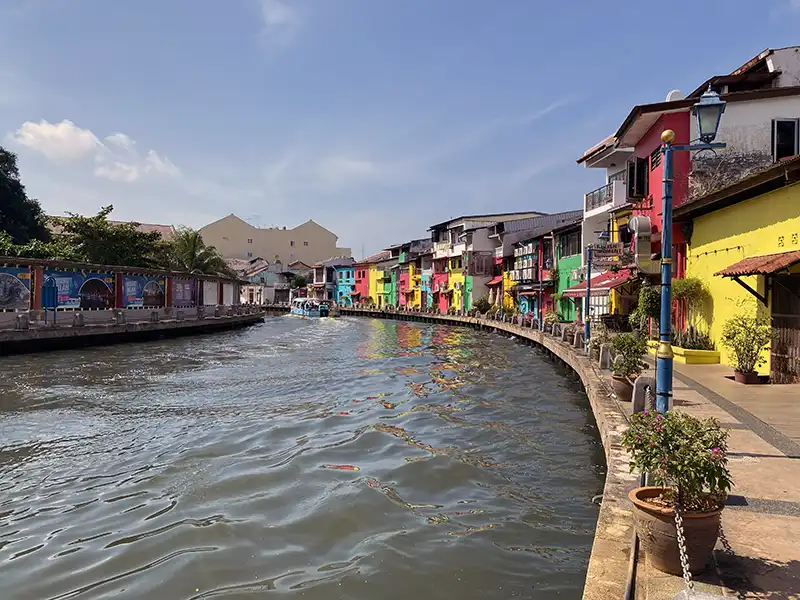 Malacca River flowing through the historic centre of the city
