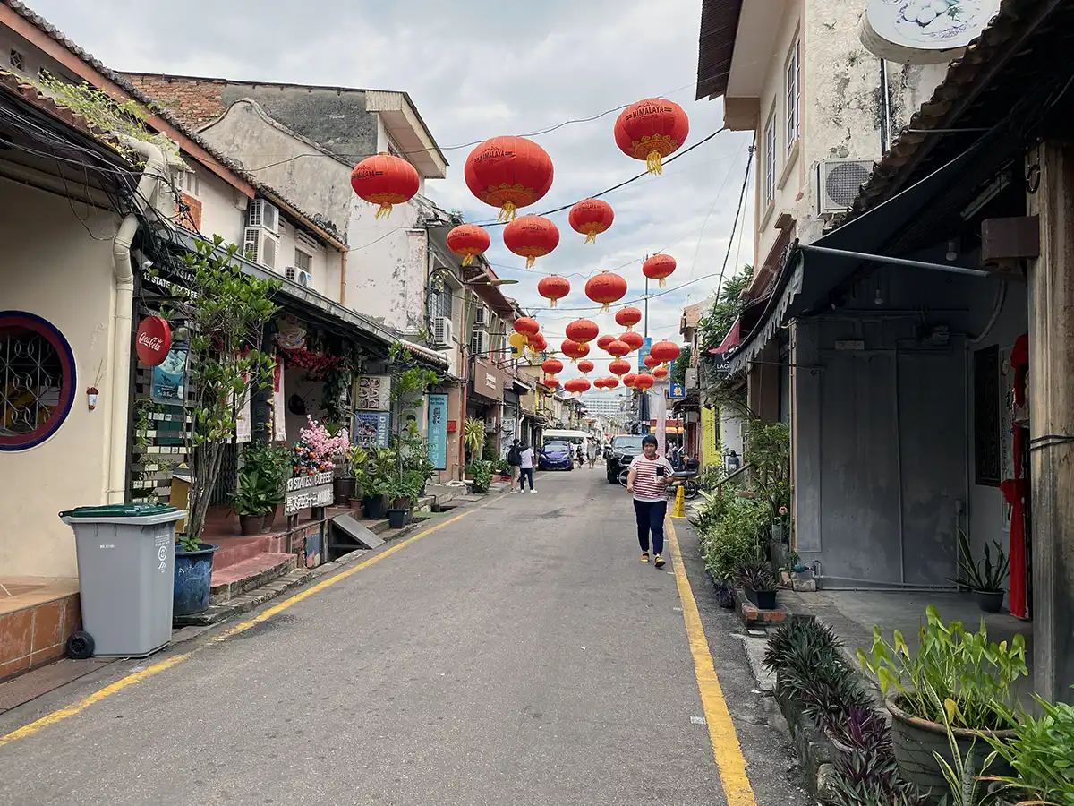 Traditional double-storey heritage houses along Heeren Street in Malacca’s old town