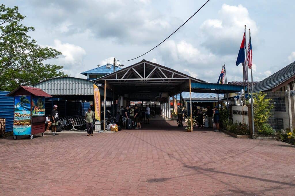 Entrance to Mersing Jetty Interconnection to Tioman Island in Mersing town, Johor — main ferry departure point from Kuala Lumpur to Tioman Island