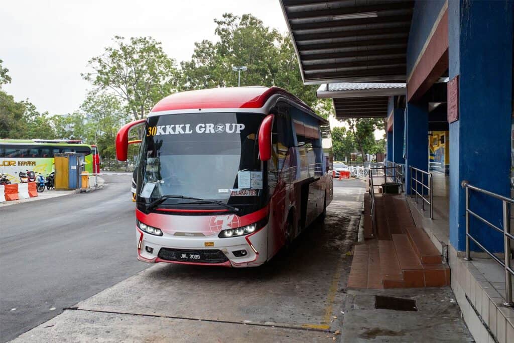 KKKL Group bus on the Kuala Lumpur to Malacca route at Malacca Sentral bus terminal