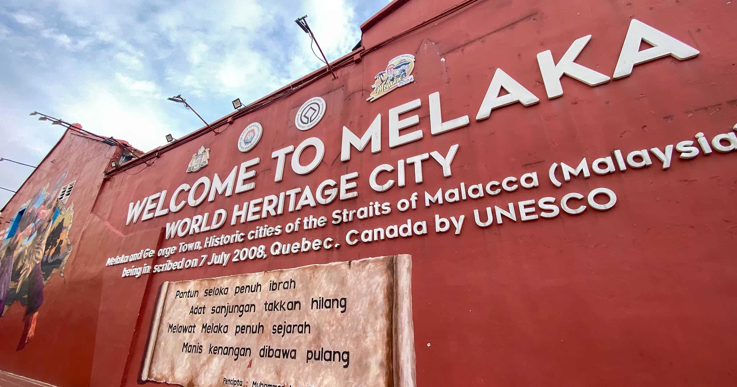 Welcome to Melaka World Heritage City wall in the historic centre of Malacca Malaysia
