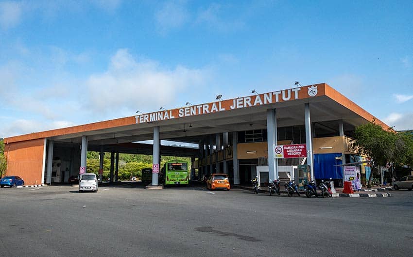 Terminal Sentral Jerantut bus terminal — the arrival point for buses from Kuala Lumpur travelling to Taman Negara